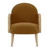 Arna Solid Wood Lounge Chair In Ochre Velvet