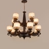 Eliante 13-Light Chandelier, Wood, Mild Steel, Ceramic Glass, Modern Decorative Lighting Fixture