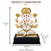 Devotional Lotus Grace Ganesha Statue in White and Gold Colour