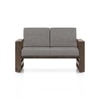 Moreno Two Seater Solid Wood Sofa In Danish Walnut Finish with Flint Grey Futon Colour