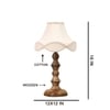 Devansh Off-White Cotton Vintage Lamp With Wood Base (12X12X18)