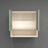 2 Door Mirror Glossy Triple Layered Uv Resistant Handless Cabinet  In Pista Light Finish