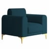 Veniza Velvet 1 Seater Sofa In T Blue Colour