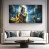The Castle Decor Krishna Ji Wall Painting Wooden Framed 27x48 Inch (Style 34)