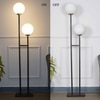 Moonlight 2 Light Floor Lamp In Black Finish With Opal Glass Diffuser