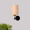 Devansh Metal Electric Wall Light in Black Colour with Beige Shade Count of 1 Light