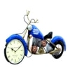 Metal Handpainted Decorative Speed 8'' Bike Wall Hanging Decorative Showpiece Clock In Blue Color By Craft Tree