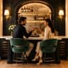 Doe Buck Mixoy Velvet Bar Stool in Emerald Green Colour with Gold Accents