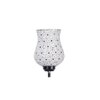 Ewan Glass Floor Lamp with Black Iron Base