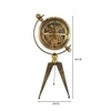 Vintage Aviator Gear Tripod Table Clock Antique Brass Metal Steampunk Decor