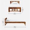 Ralgh Solid Wood Single  Size Bed Without Storage (Rustic Finish)