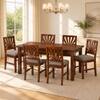 Globally Indian Vedika Solid Sheesham Wood 6 Seater Dining Table Set 6 Chairs Grey