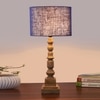 Devansh Blue Jute Table Lamp With Wood Natural Base (7X7X21.25 Inches)-13