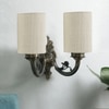 Devansh Metal Electric Wall Light in Antique Gold Colour with White Shade Count of 2 Lights