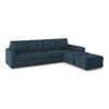 Apollo Compact Sofa (Colour : Indigo Blue, Cushion : Hard, Back Type : Regular, Seating Capacity : Right Aligned 3 Seater + Right Aligned Chaise + Ottoman)