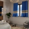 Stoa Paris Satin Window Curtain, 70% Blackout Curtains,   Privacy Lining, Pack of 2, Versailles - Celestial Blue with Back Lining