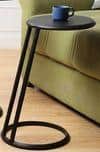 Slanted Nesting Raw Black PC Metal Side Table Large in Black Colour