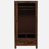 Mango Wood 2 Door Wardrobe In Rustic Teak Finish With Drawer