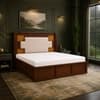Nayra Solid Wood Compact King Bed Hydraulic Storage Provincial Teak Finish Mattress 72 x 72 Inches