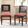 Rosslyn Sheesham Wood Dining Chair in Mahogany Finish & Coral Pink Velvet Cushion Seat