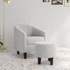 Daviana Boucle Fabric Lounge Chair in White Colour