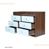 Imperio 6 Chest of Drawers in Columbian Walnut and Frosty White Finish