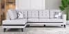 Garcia 5 Seater Fabric Sofa with Right Hand Side Lounger in Cream Beige