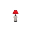 Nayeli Red cotton Glass Table lamp with Iron Base