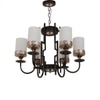 Eliante White Glass Chandelier, 6 Light, Mild Steel And Glass, Modern Hanging Ceiling Fixture