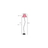 Cora Pink Natural Fiber Floor Lamp with Black Iron Base