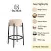 Doe Buck Modern Beige Upholstered Counter Height Bar Stool with Black Metal Frame