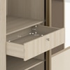 Velora Premium 2 Door 8ft Sliding Wardrobe with mirror Double cream - Brown Tinted Ligth Oak Finish