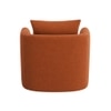Oxford Boucle Fabric Lounge Chair in Orange Colour