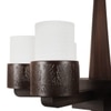 Eliante 6-Light Chandelier, Mild Steel, Glass And Wood, Modern Hanging Ceiling Light Fixture