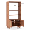 Takai Solid Wood and Cane Bookshelf In Red Cedar Finish