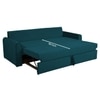 Clevam 3 Seater Pull Out Sofa cum Bed  in T Blue Colour