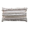 Grey Sequinned And Fringed Lumbar Cushion Cover