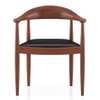 Dara Solid Wood Dining Chair in Honey Finish & Black Leatherette Colour