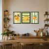The Castle Decor Orange Fruit Kitchen Wall Art Set of 3 8x12 Inch