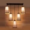 Devansh Solid Wood Electric Wall Light in Brown Colour with Multi Shade Count of 1 Light