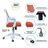 Xeanea Mid Back Ergonomic Chair in Orange Colour