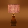 Devansh Beige Jute Table Lamp With  Wood Natural Base (7X13 Inches)-9