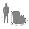 Lebowski Fabric Single Seater Recliner in Carbon Grey Colour