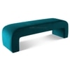 Floran Velvet 2 Seater Ottoman Bench in T Blue  Color