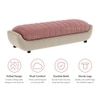 Marko Velvet 2 Seater 4 Feet Ottoman Bench in Peach & Cream Color
