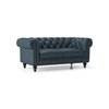 Winchester 2 Seater Luxury Italian Leather Sofa In Aegean Sea