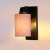 Devansh Solid Wood Electric Wall Light in Brown Colour with Grey Shade Count of 1 Light