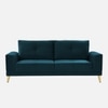 Nency Velvet 3 seater Sofa T Blue