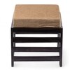 Houston Sheesham Wood Stool with Jute Beige Cushion