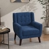 Azriah Boucle Fabric Accent Chair in Blue